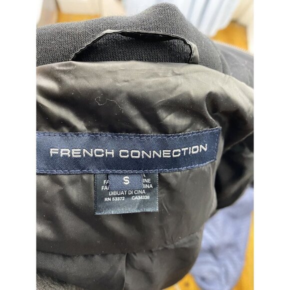 French Connection Womens SMALL Black Dickey Insert Softshell Puffer‎ Jacket Coat - Picture 7 of 9